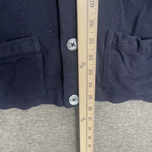 Polo‎ Ralph Lauren Cardigan Mens Large Navy Blue V-Neck Cotton Knit Sweater VTG - Picture 5 of 8